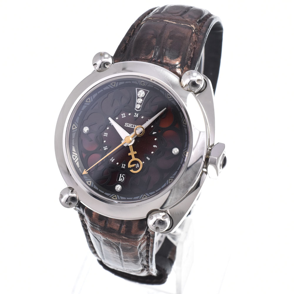 with paper SEIKO Galante SBLM009/8L36-00C0 Limited edition of 100 pieces, 6P diamonds Brown Dial Automatic Men's
 Watch M#151324