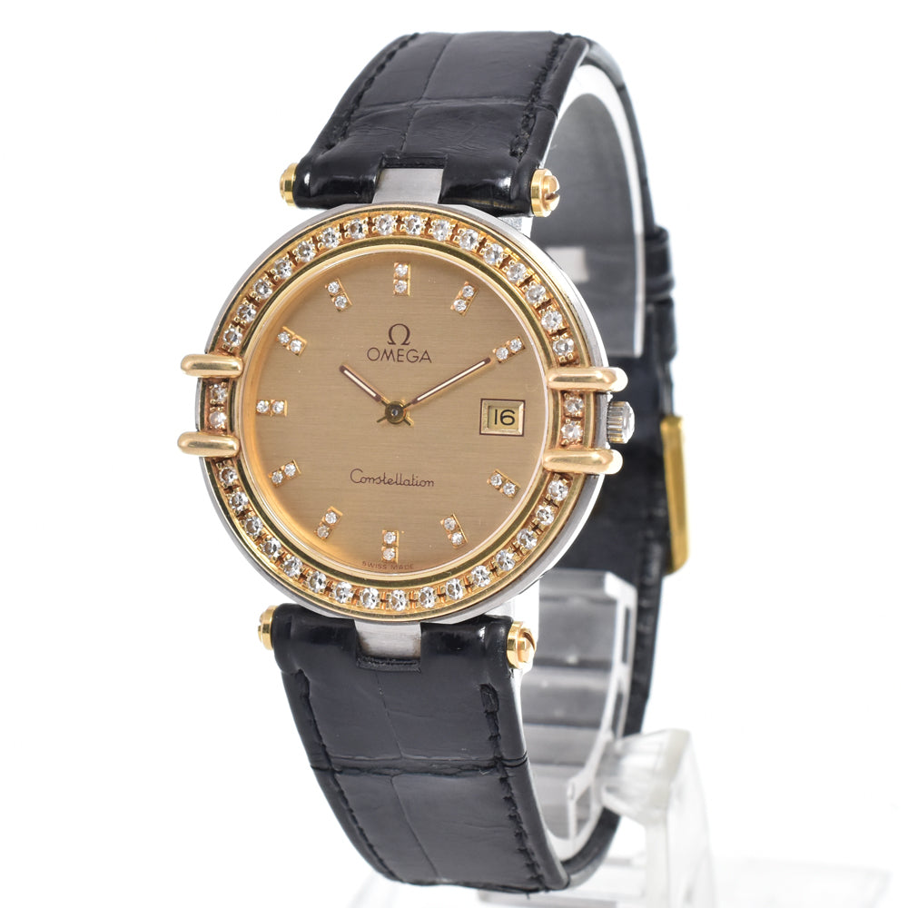 OMEGA Constellation Diamond Bezel gold Dial Quartz Men's
 Watch M#151328