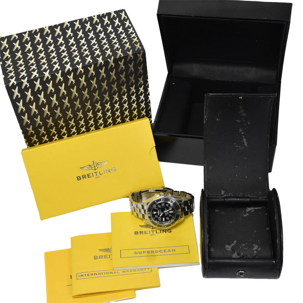 with paper BREITLING Super Ocean 42 A17364 black Dial Automatic Men's
 Watch O#151332