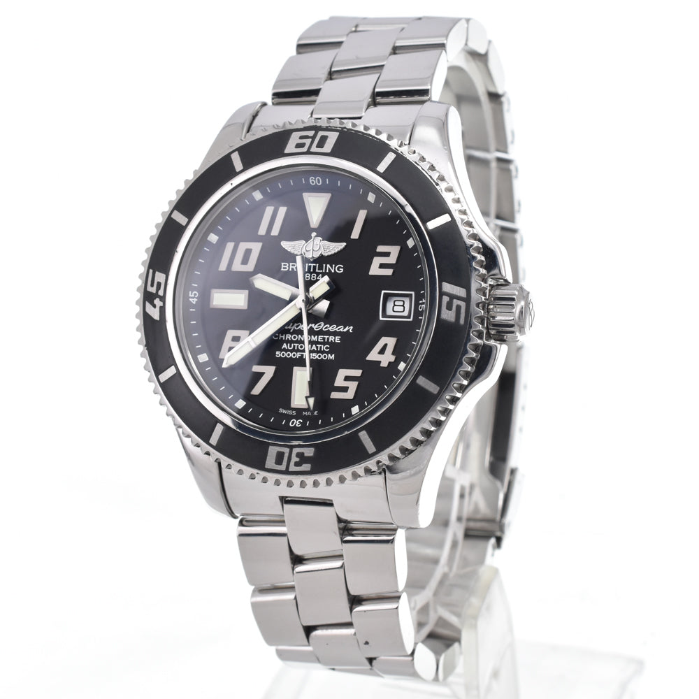 with paper BREITLING Super Ocean 42 A17364 black Dial Automatic Men's
 Watch O#151332