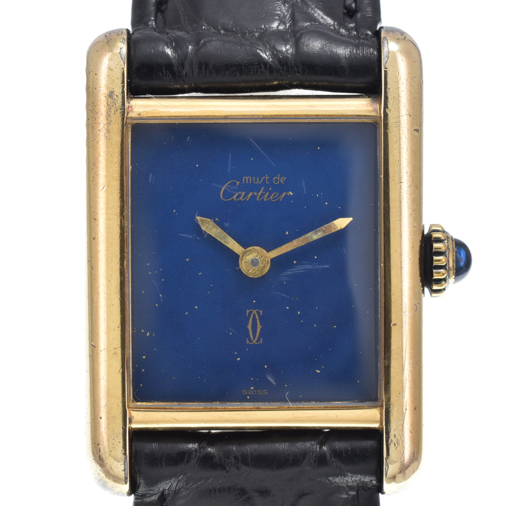 CARTIER Must tank SM Lapis lazuli dial blue Dial Hand Winding Unisex
 Watch O#151336