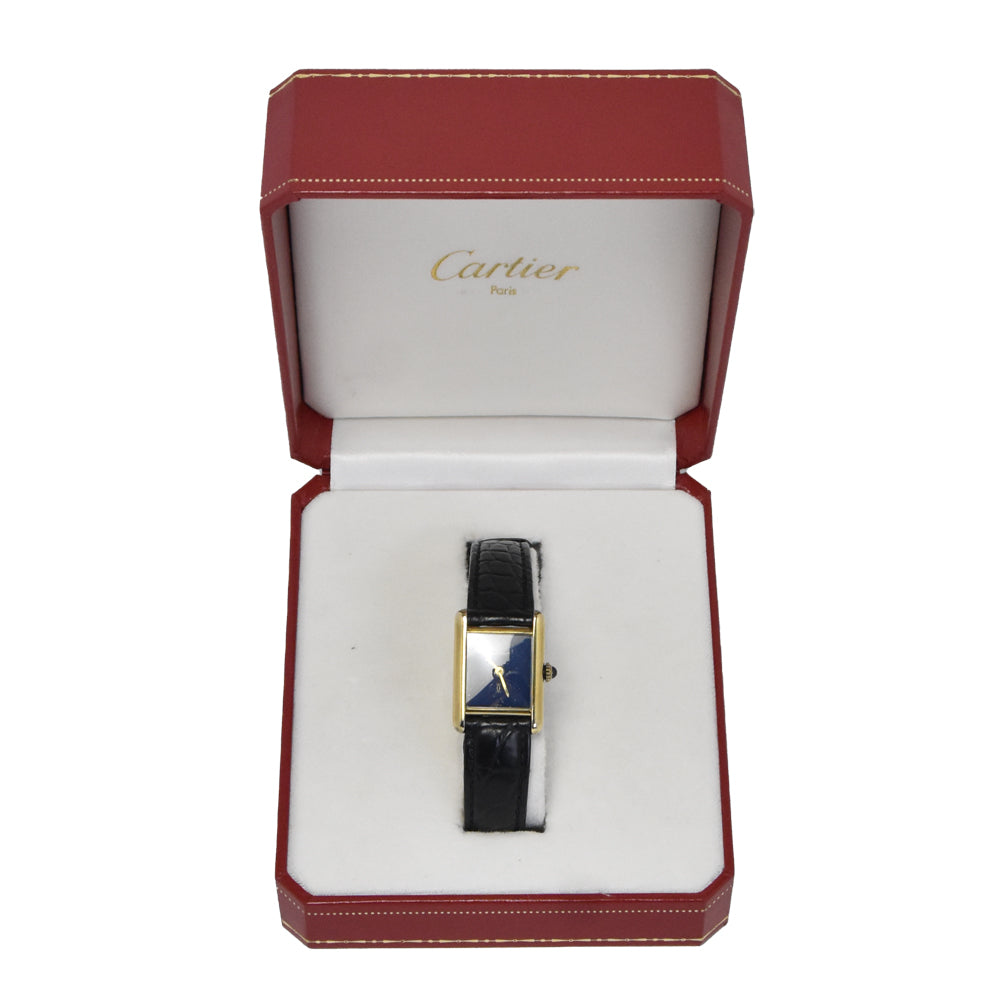 CARTIER Must tank SM Lapis lazuli dial blue Dial Hand Winding Unisex
 Watch O#151336