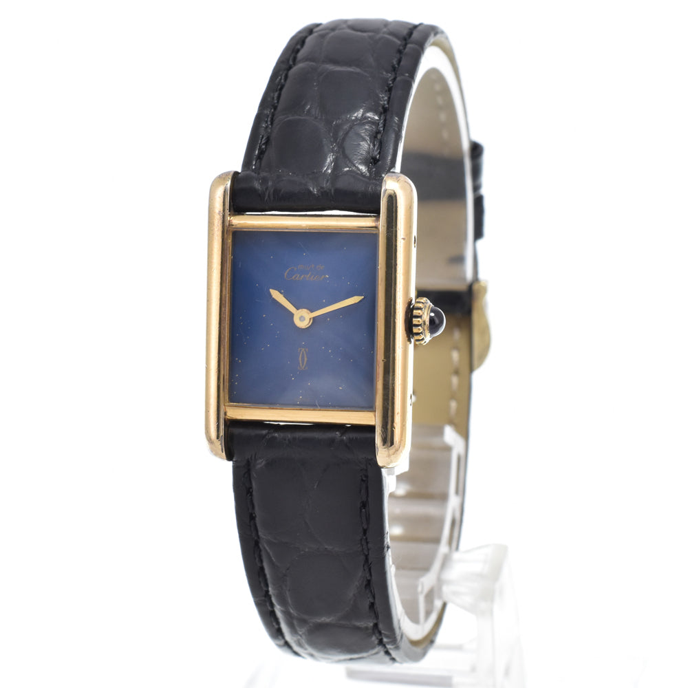 CARTIER Must tank SM Lapis lazuli dial blue Dial Hand Winding Unisex
 Watch O#151336