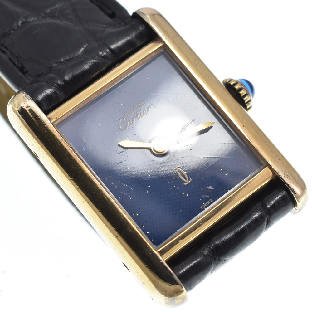 CARTIER Must tank SM Lapis lazuli dial blue Dial Hand Winding Unisex
 Watch O#151336