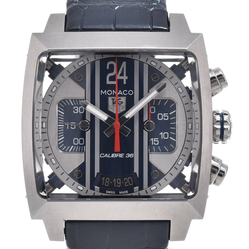 TAG HEUER Monaco 24 CAL5111.FC6299 see-through back Blue / Silver Dial Automatic Men's
 Watch O#151367