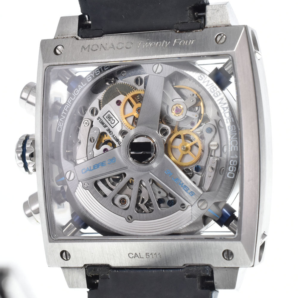 TAG HEUER Monaco 24 CAL5111.FC6299 see-through back Blue / Silver Dial Automatic Men's
 Watch O#151367