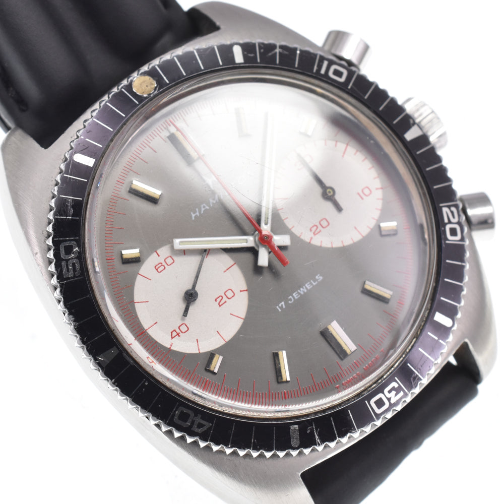 HAMILTON Big Eye 647001-03 vintage Chronograph gray Dial Hand Winding Men's
 Watch O#151371