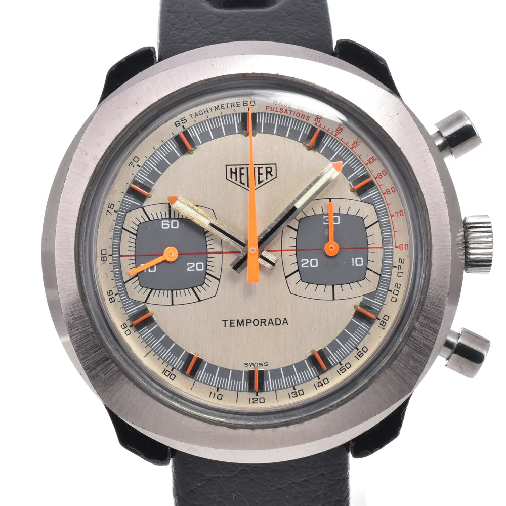 Heuer Temporada 733809 vintage Chronograph Silver Dial Hand Winding Men's
 Watch O#151374