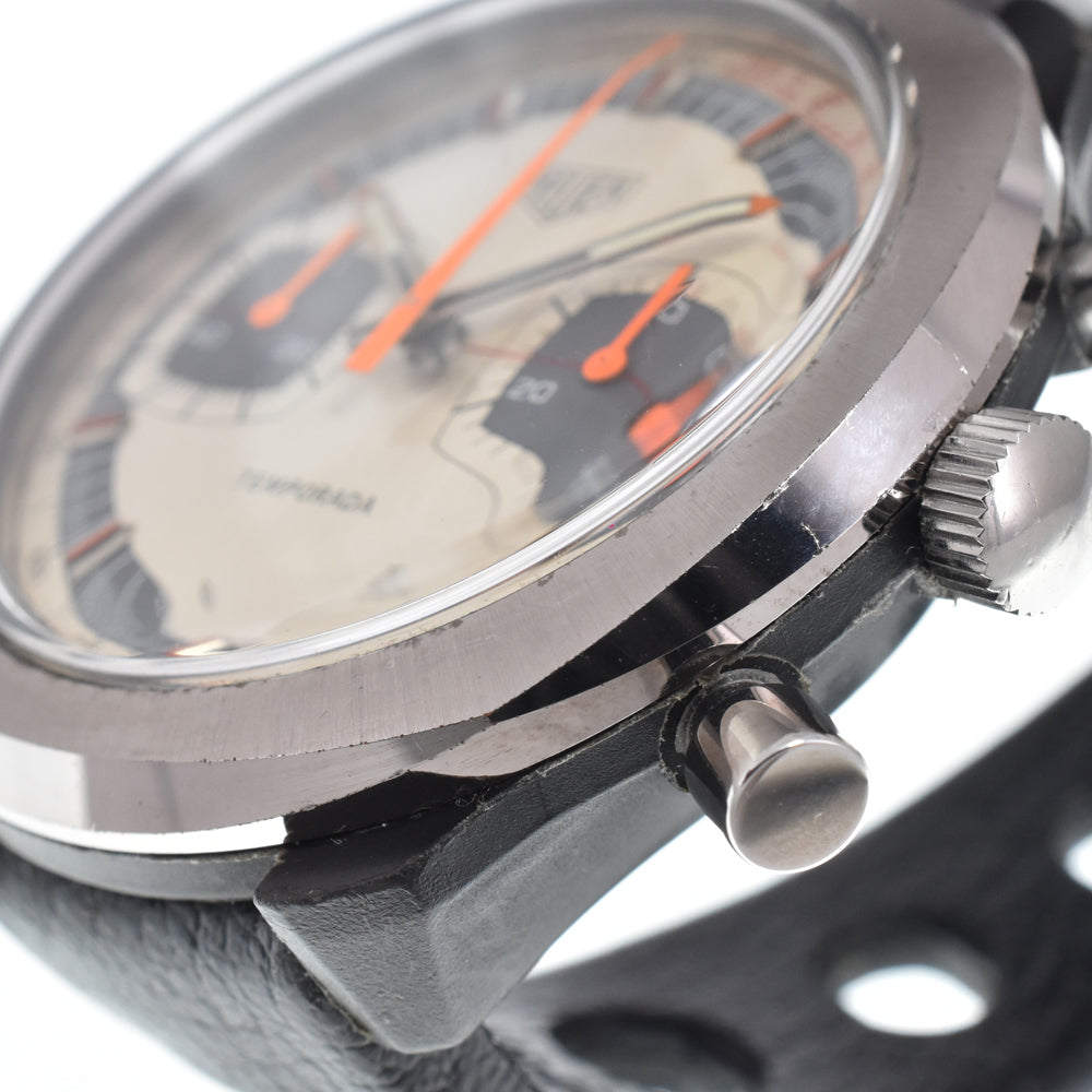 Heuer Temporada 733809 vintage Chronograph Silver Dial Hand Winding Men's
 Watch O#151374