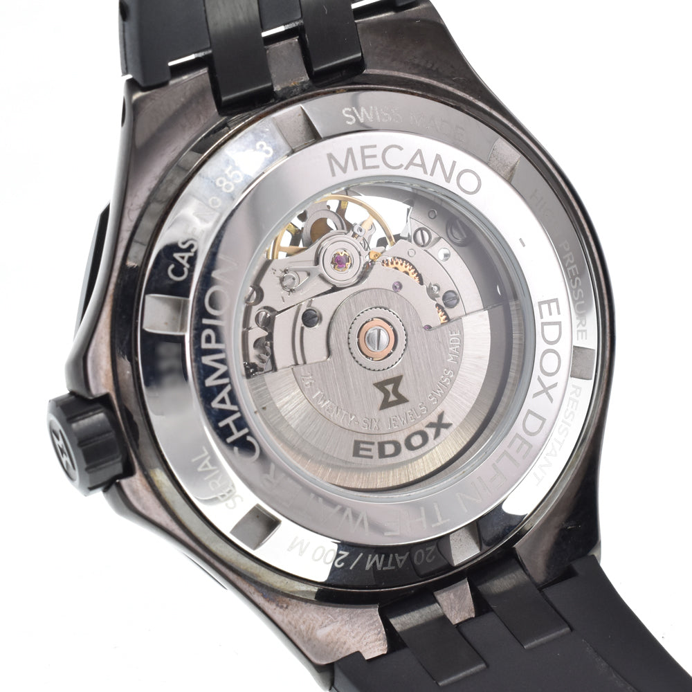with paper EDOX Delphin Meccano 85303 black Dial Automatic Men's
 Watch O#151381
