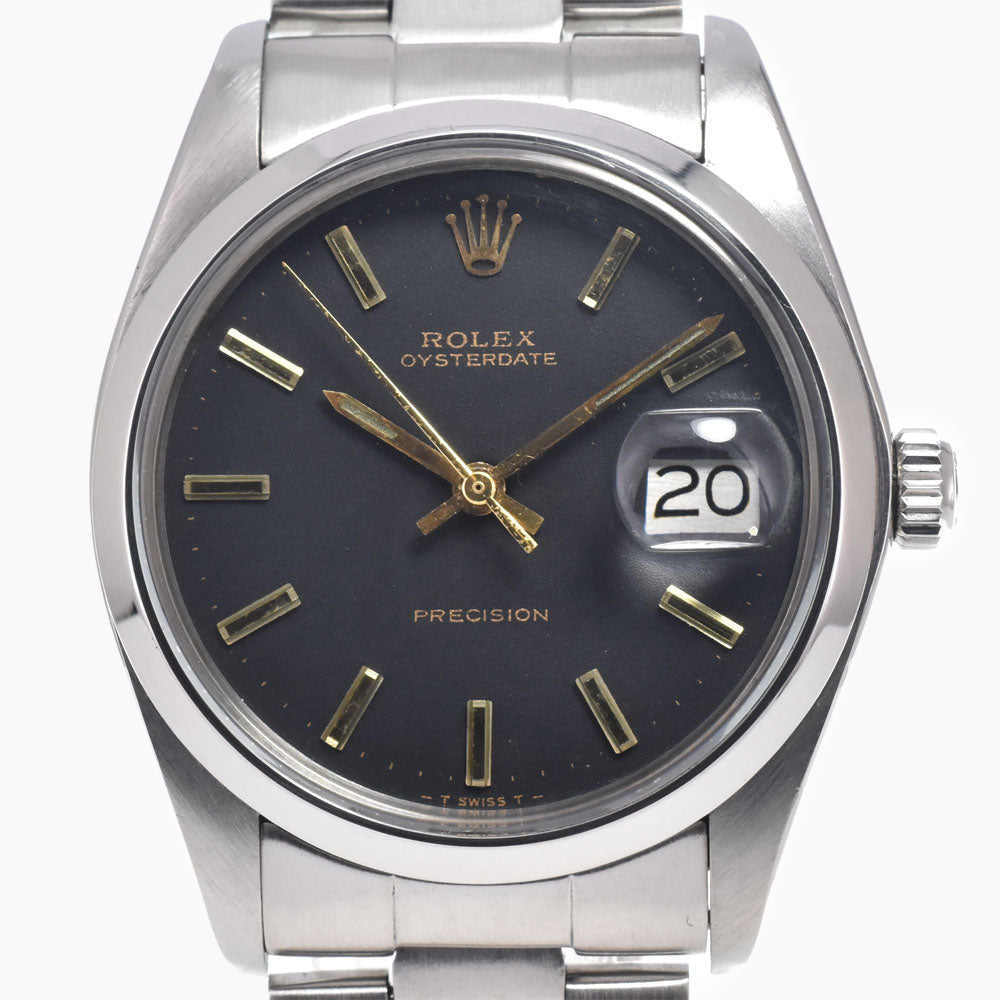ROLEX Oyster Date Precision 6694 vintage Cal.1225 black Dial Hand Winding Men's
 Watch O#151413