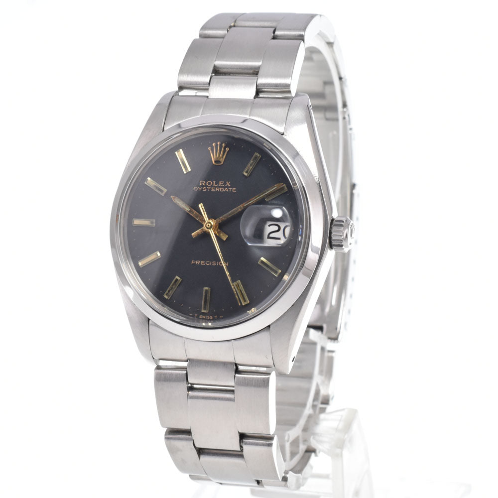 ROLEX Oyster Date Precision 6694 vintage Cal.1225 black Dial Hand Winding Men's
 Watch O#151413