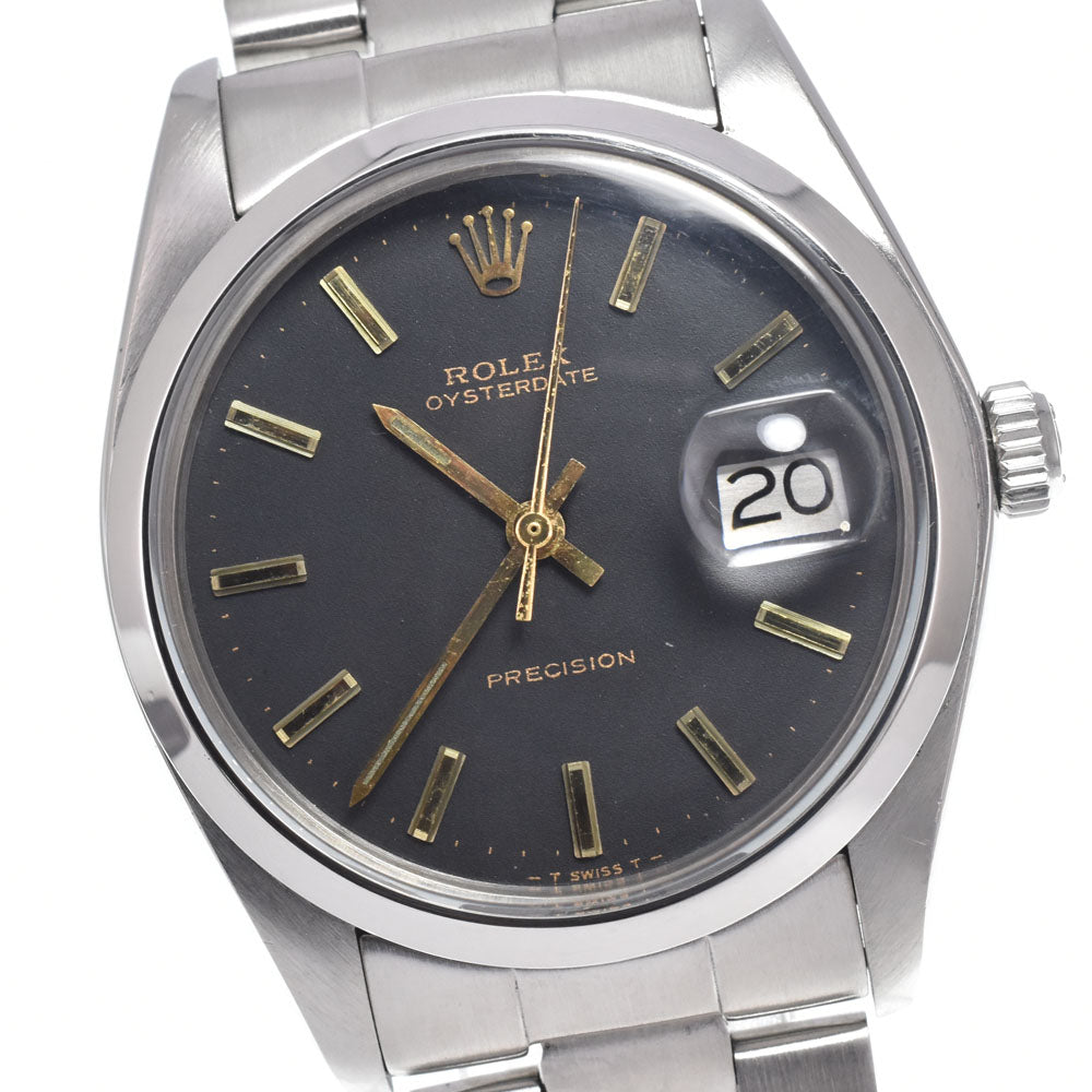 ROLEX Oyster Date Precision 6694 vintage Cal.1225 black Dial Hand Winding Men's
 Watch O#151413