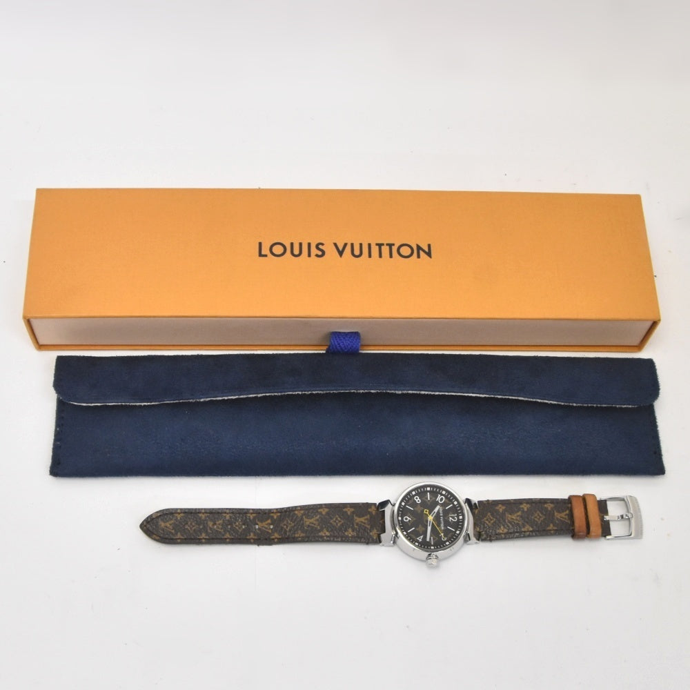 LOUIS VUITTON Tambour Monogram MM QA071Z Brown Dial Quartz Ladies
 Watch D#142174