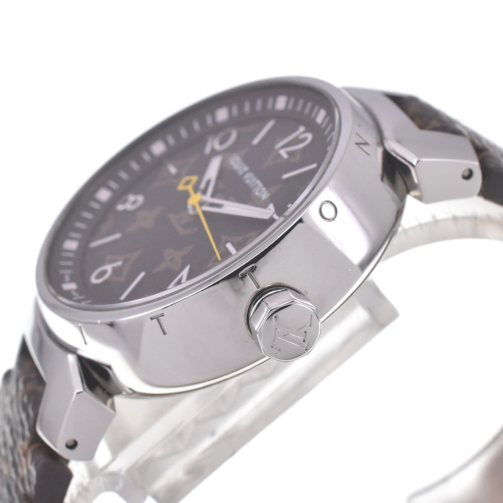 LOUIS VUITTON Tambour Monogram MM QA071Z Brown Dial Quartz Ladies
 Watch D#142174