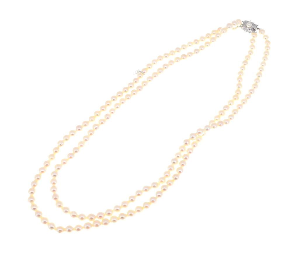 MIKIMOTO Pearl Necklace 0.2 "/ 50-20.5" / 2 stations / SV Ladies
 Necklace / Top X#566284