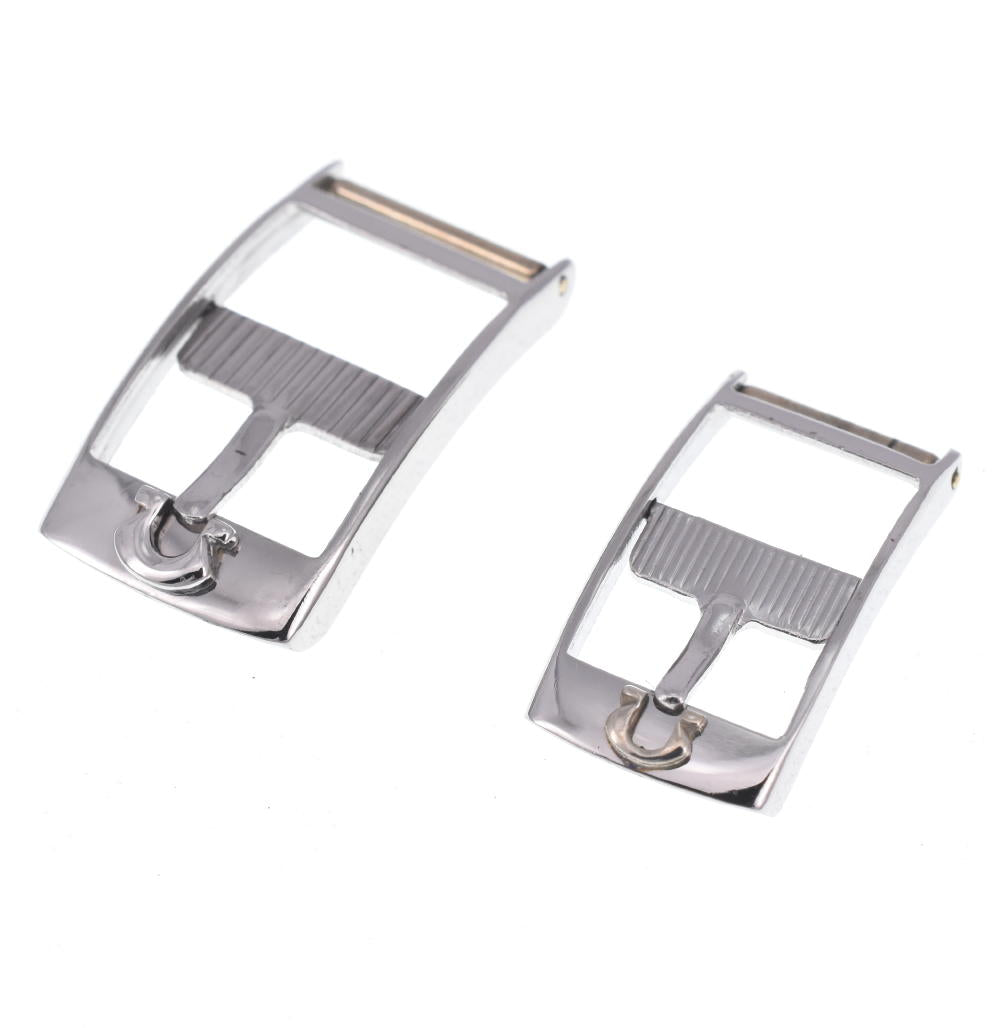 OMEGA genuine buckle buckle 0.4" and 0.5", set of 2, Silver color, Stainless Steel 
 Watch parts X#B2564