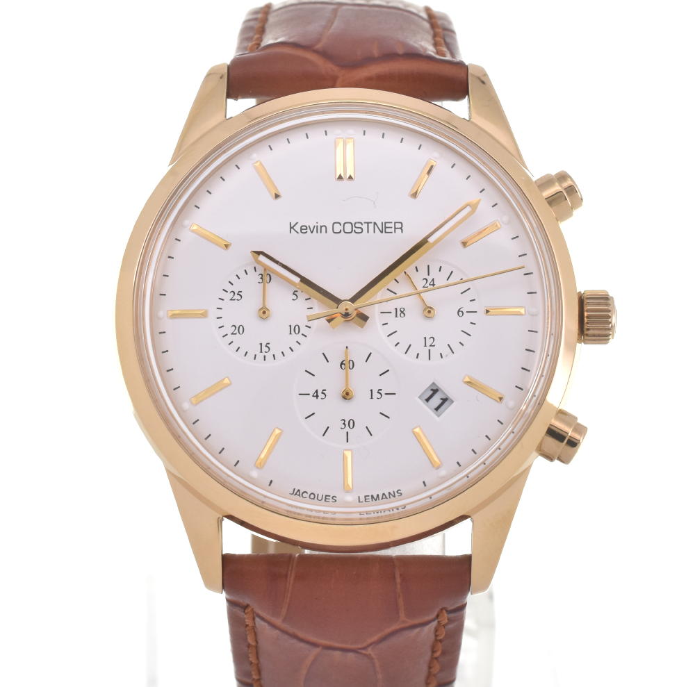 JACQUES LEMANS Kevin Costner Collection KC-103B Chronograph Silver Dial Quartz Men's
 Watch F#W0031