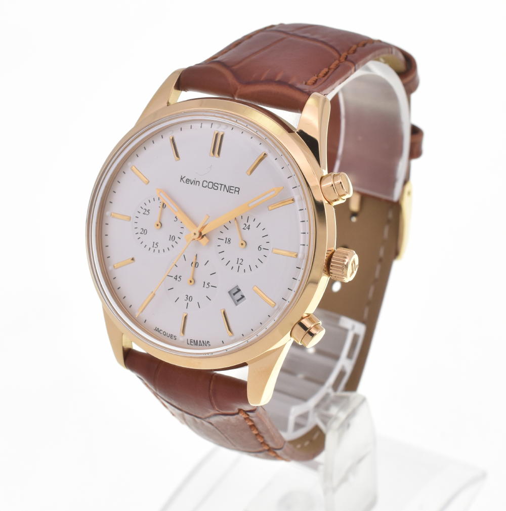 JACQUES LEMANS Kevin Costner Collection KC-103B Chronograph Silver Dial Quartz Men's
 Watch F#W0031