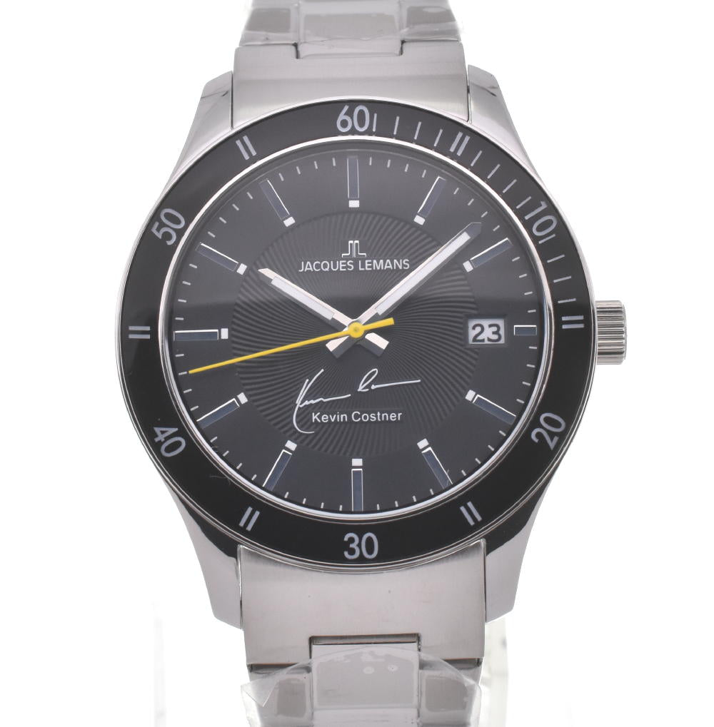 JACQUES LEMANS Kevin Costner Collection 11-1622-7 Date black Dial Quartz Men's
 Watch F#W0016