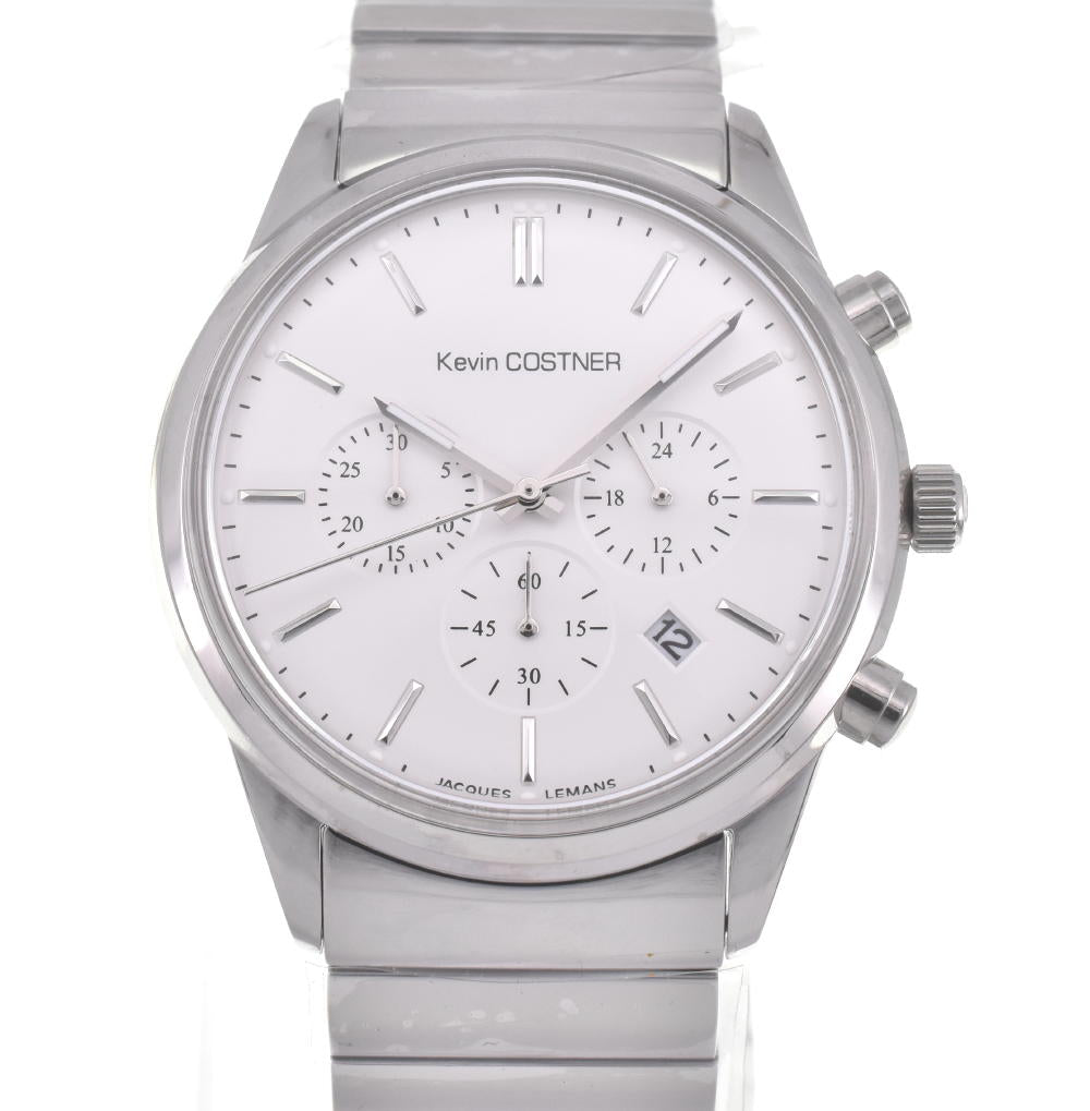 JACQUES LEMANS Kevin Costner Collection KC-103D Chronograph Silver Dial Quartz Men's
 Watch F#W0025