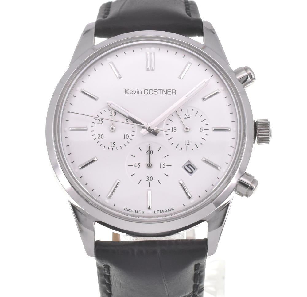 JACQUES LEMANS Kevin Costner Collection KC-103A Chronograph Silver Dial Quartz Men's
 Watch F#W0032