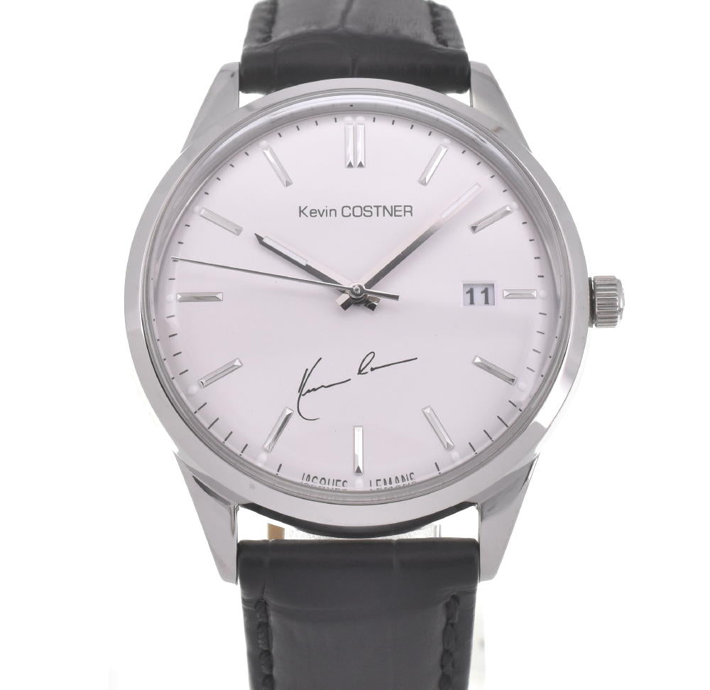 JACQUES LEMANS Kevin Costner Collection KC-102A Date Silver Dial Quartz Men's
 Watch F#W0028