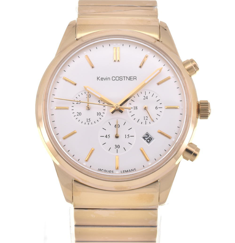 JACQUES LEMANS Kevin Costner Collection KC-103E Chronograph Silver Dial Quartz Men's
 Watch F#W0033