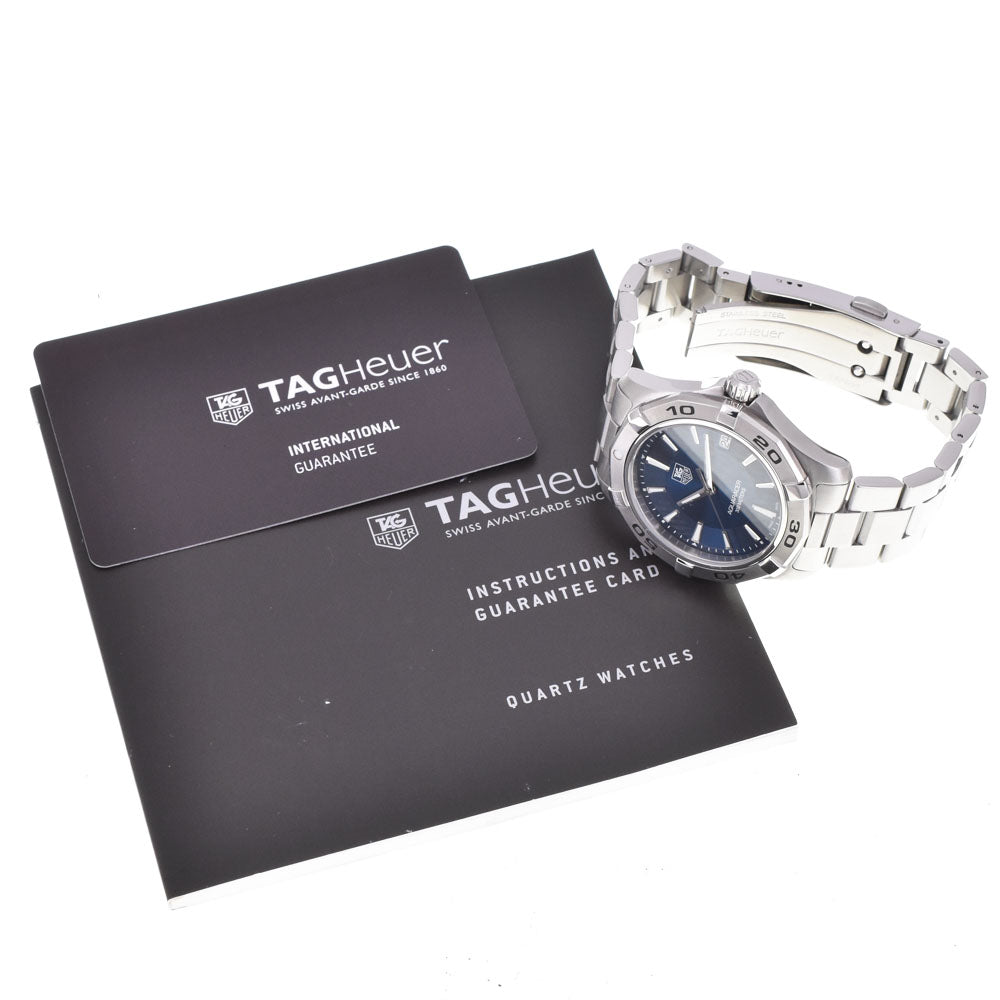 with paper TAG HEUER Aqua racer 300M WAP1112 Date blue Dial Quartz Men's
 Watch A#143869