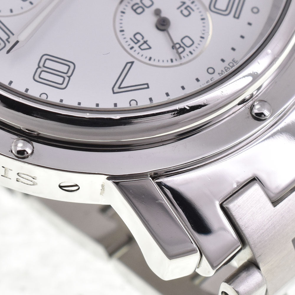 HERMES Clipper CL1.910 Chronograph Date white Dial Quartz Men's
 Watch E#144095