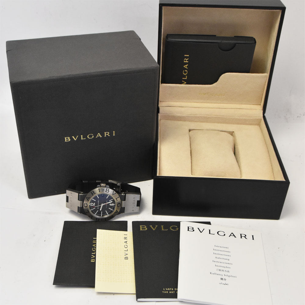BVLGARI Diagono TI38TA Date Titanium/Rubber black Dial Automatic Men's
 Watch A#144052