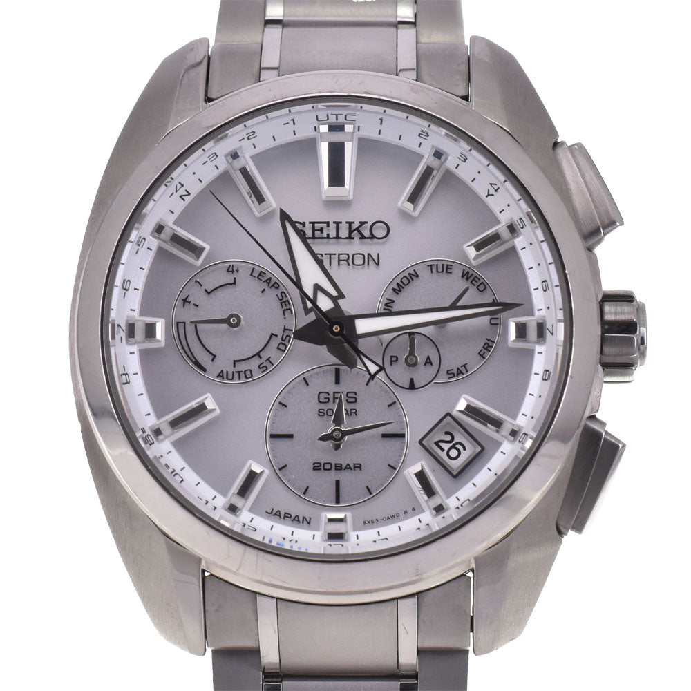 with paper SEIKO Astron SBXC063/5X53-0AV0 titanium Silver Dial GPS Solar Men's
 Watch A#144170