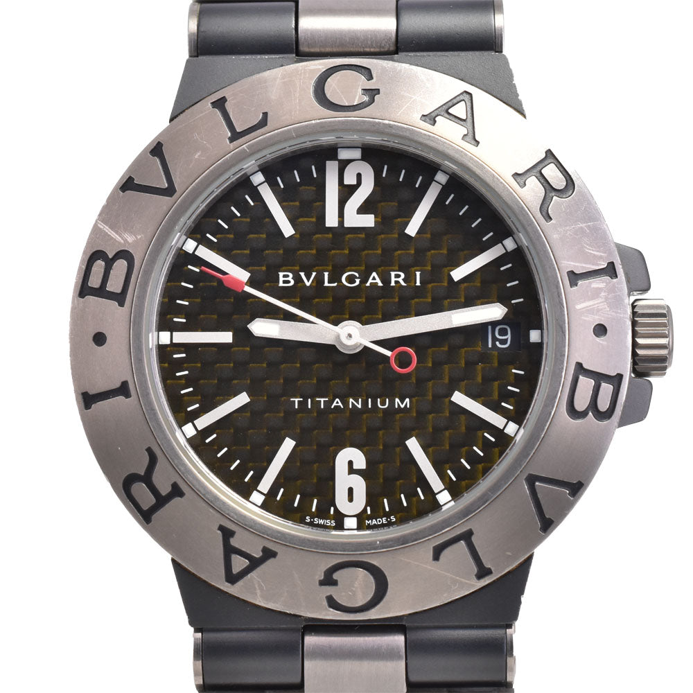 BVLGARI Diagono TI38TA Date Titanium/Rubber black Dial Automatic Men's
 Watch A#144052