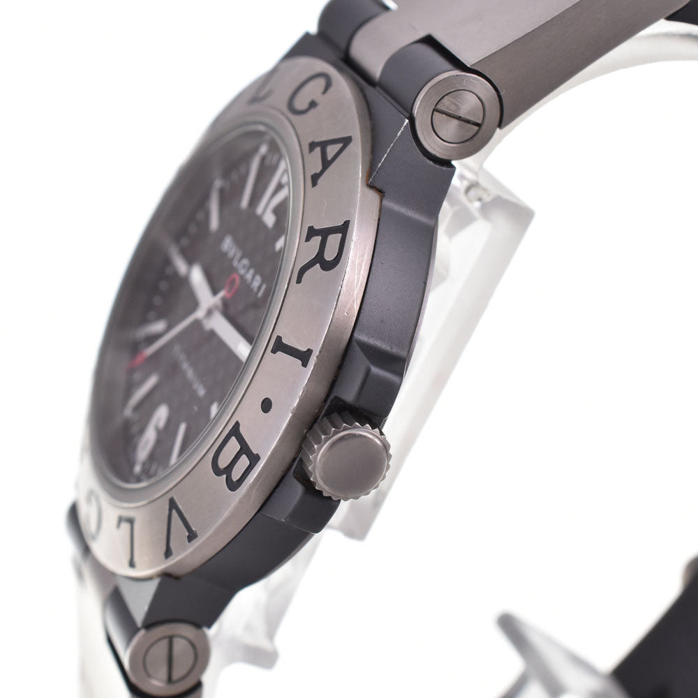 BVLGARI Diagono TI38TA Date Titanium/Rubber black Dial Automatic Men's
 Watch A#144052