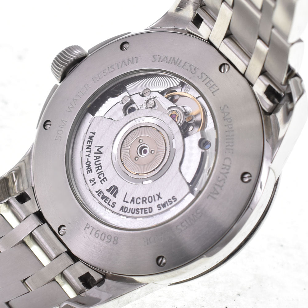 with paper MAURICE LACROIX Pontos Granguiche GMT PT6098-SS002-330 Date black Dial Automatic Men's
 Watch G#144436