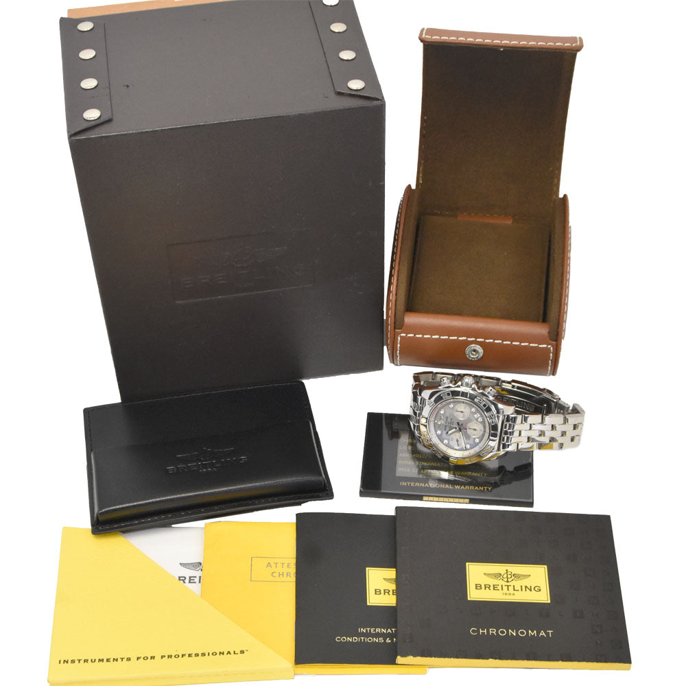 with paper BREITLING Chronomat 41 AB0140 Chronograph Date Blue shell Dial Automatic Men's
 Watch K#147944