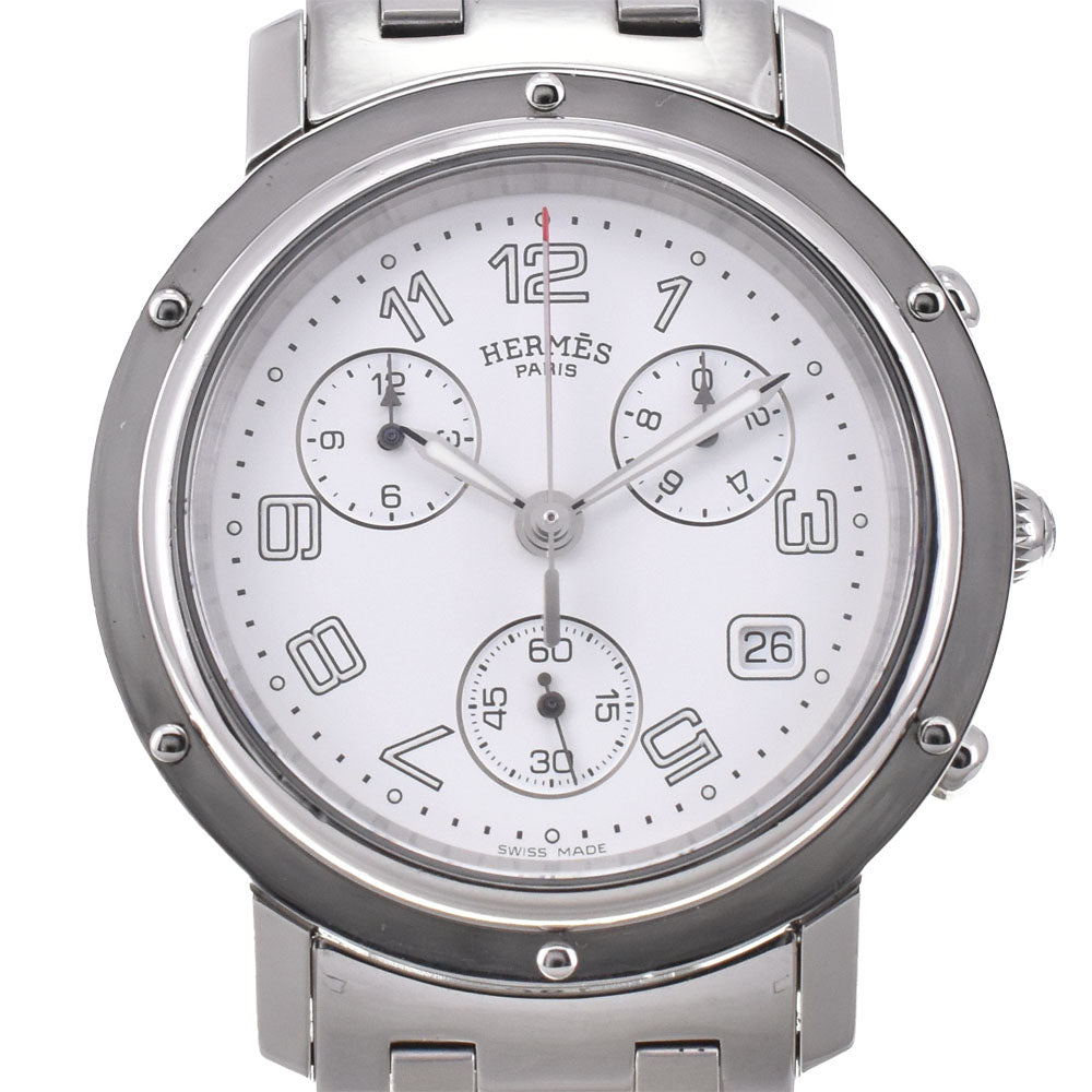 HERMES Clipper CL1.910 Chronograph Date white Dial Quartz Men's
 Watch E#144095
